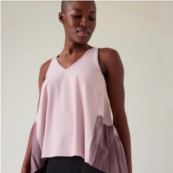 Athleta Swing Forward Pleated Tank Top XL - Picture 2 of 5